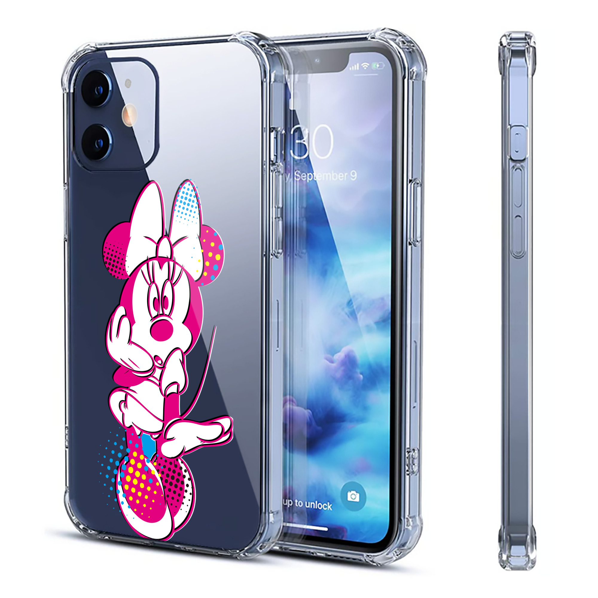 （画像用） ミッキーマウス Mickey Mouse 【iPhone 12シリーズ対応】透明スマホケース（クリアソフトケース）